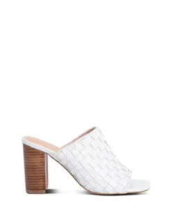 Tamika White Weave 9cm Heel