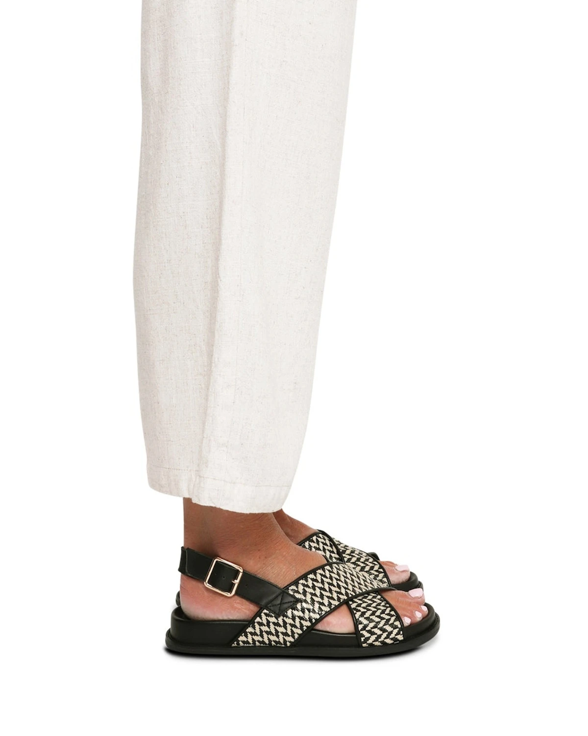 Harriett Black Mix 1cm Sandal 5 Harriett Black Mix 1cm Sandal - Image 5