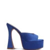 Vegas Artic Blue Satin 13cm Platform Heel